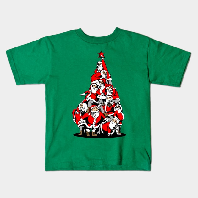 Santa Tree Kids T-Shirt by Whatastory